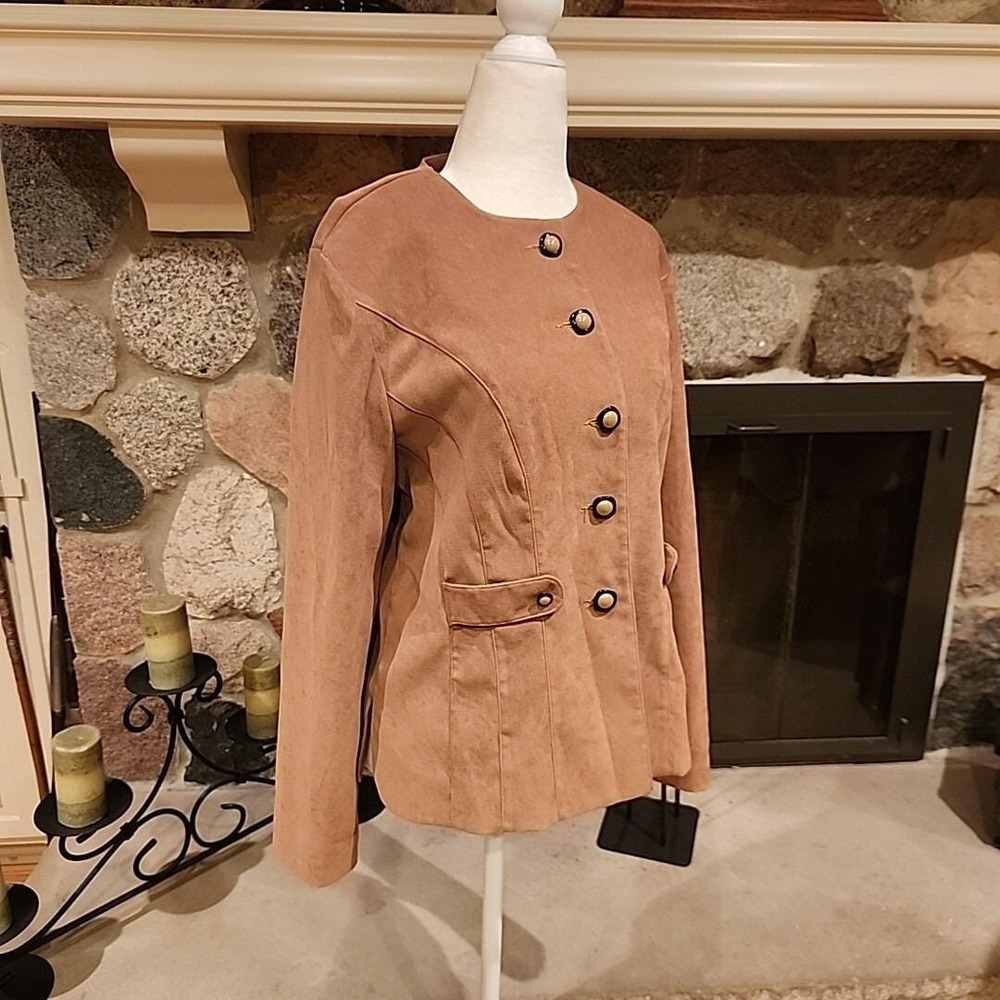 D.J. Summers Womens Faux‎ Suede Blazer Vintage Jacket Size 10